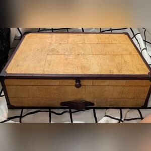 Upcycled Vintage Wooden Silverware Storage Box w/ Drawer Repurpose Jewelry craft